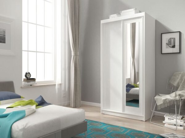 Alaskan Wardrobe 150cm White Sliding 2 Door