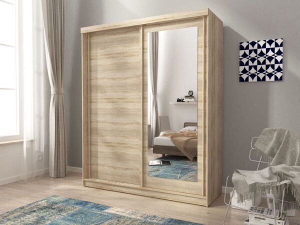 Alaskan Wardrobe 150cm Oak Sliding 2 door