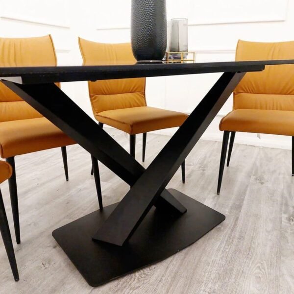Ashley 1.6 Black Marble Dining Set - Image 2