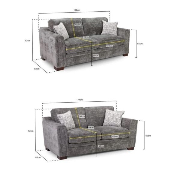 Ashtrid Sofa Grey 3+2 Seater - Image 3