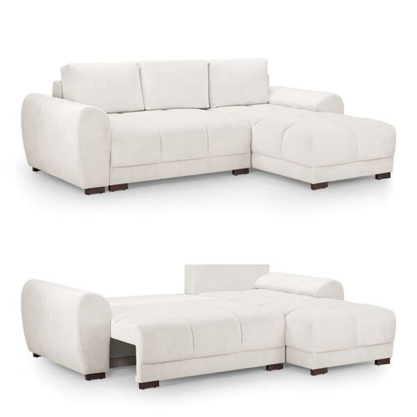 Azzaro Cream Sofa Bed L Shape Corner Sofa