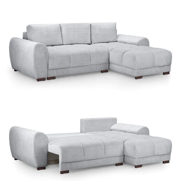 Azzaro Grey Sofa Bed L Shape Corner Sofa