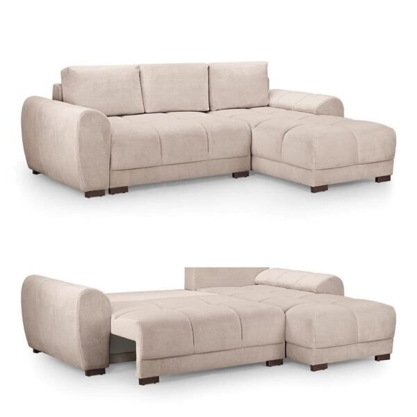 Azzaro Mocha Sofa Bed L Shape Corner Sofa