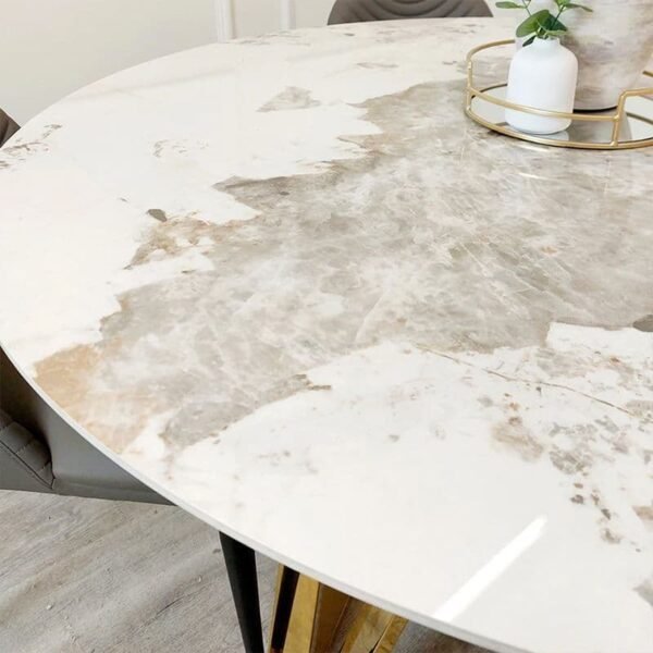 Caesar Gold 1.3 Round Dining Table with Sintered Stone Top - Image 2