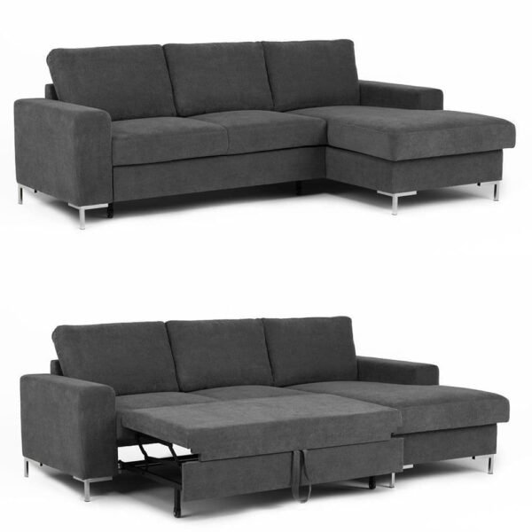 Carrie Grey Corner Sofa Bed