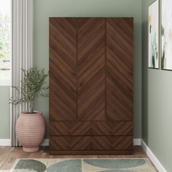 Catania 3 Door 4 Drawer Wardrobe Royal Walnut