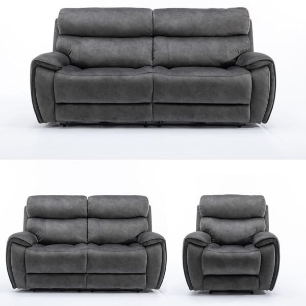 Comfort Craze Couch 3+2+1 Recliner Graphite Sofa - Image 2