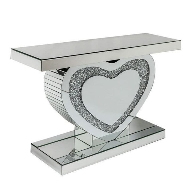 Crushed Glass Heart-shaped Console Table