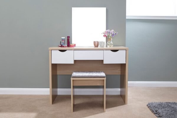 Elizabeth Dressing Table Set  Oak + White - Image 2