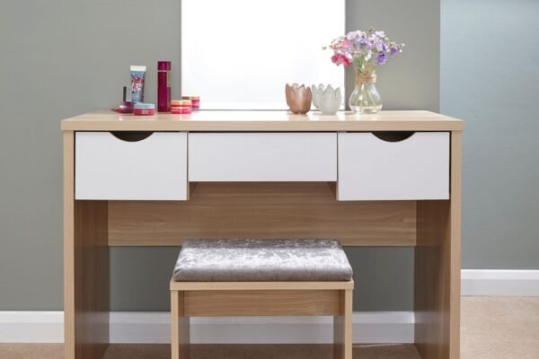 Elizabeth Dressing Table Set  Oak + White - Image 3