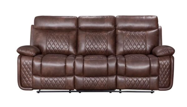 Euphoria Modular Faux Leather Recliner Brown Tan Sofa - Image 4