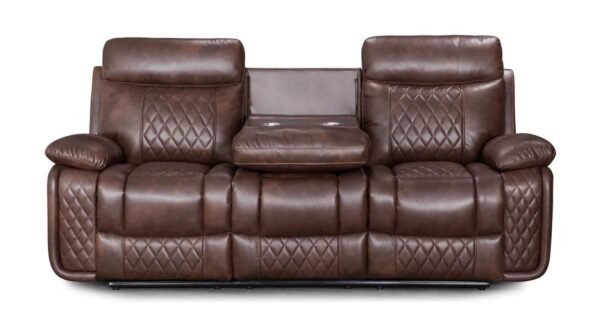 Euphoria Modular Faux Leather Recliner Brown Tan Sofa - Image 5