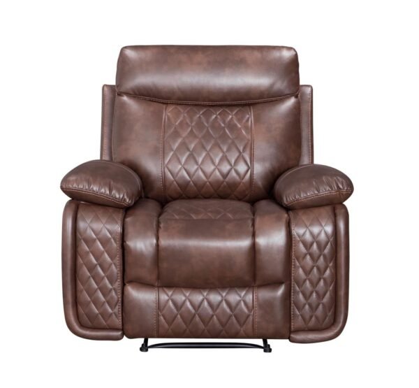Euphoria Modular Faux Leather Recliner Brown Tan Sofa - Image 3