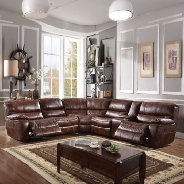 Fidelllo Brown Electric Recliner Corner Sofa