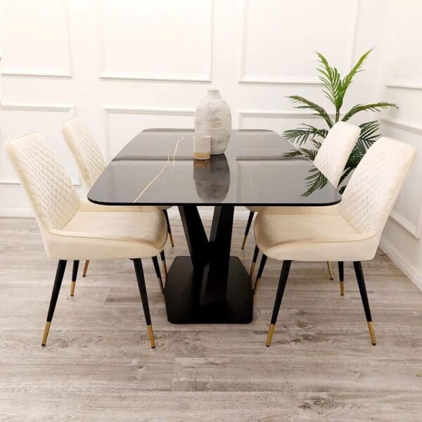 Henbury 1.6m Marble Dining Set - Image 4