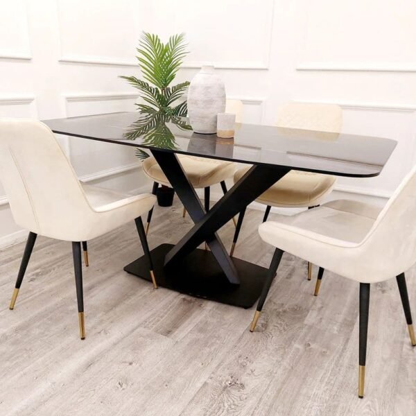 Henbury 1.6m Marble Dining Set - Image 3