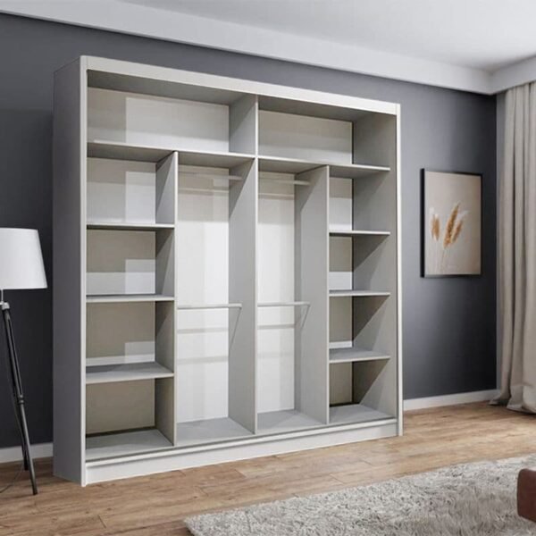 Jeneva Modern Double Door Sliding & Mirror Door Wardrobe 203cm - Image 2