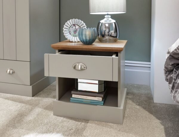 Kendal 1 Drawer Bedside Grey - Image 2