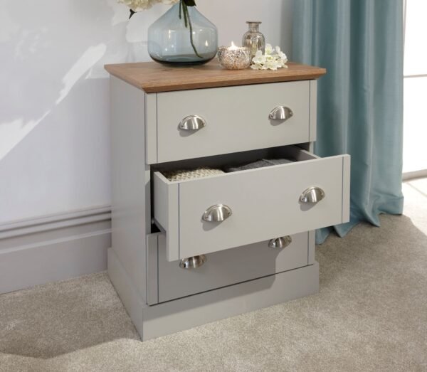 Kendal 3 Drawer Chest Grey - Image 2