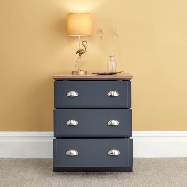 Kendal 3 Drawer Chest Slate Blue - Image 2