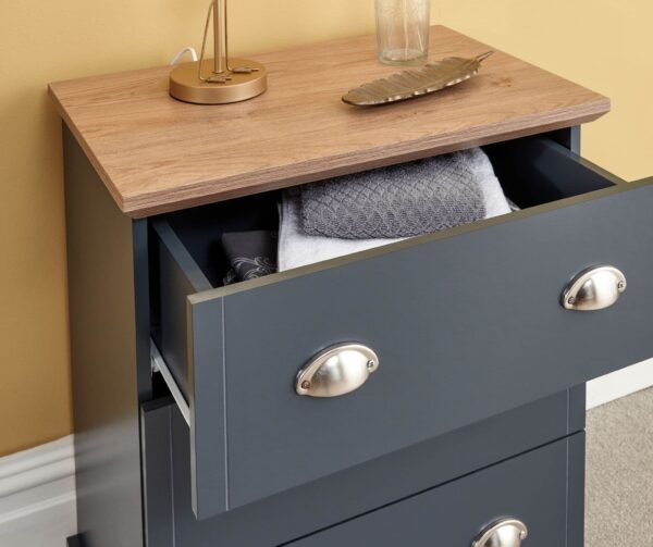 Kendal 3 Drawer Chest Slate Blue - Image 3