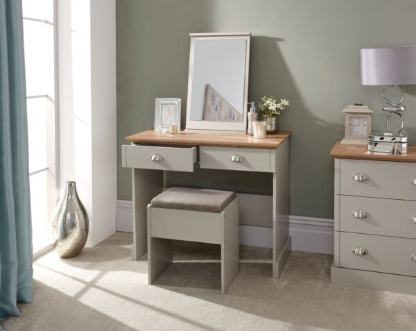 Kendal Dressing Table With Stool Grey - Image 2