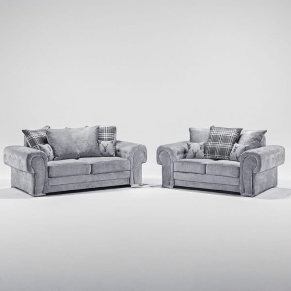 Kensington Chesterfield Light Grey 3+2 Sofa