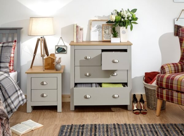 Lancaster 2+2 Drawer Chest Grey - Image 2