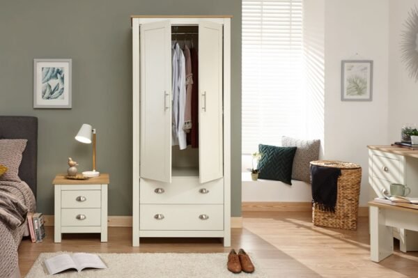 Lancaster 2 Door 2 Drawer Wardrobe Cream - Image 2