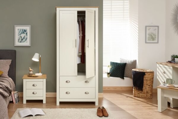 Lancaster 2 Door 2 Drawer Wardrobe Cream - Image 3