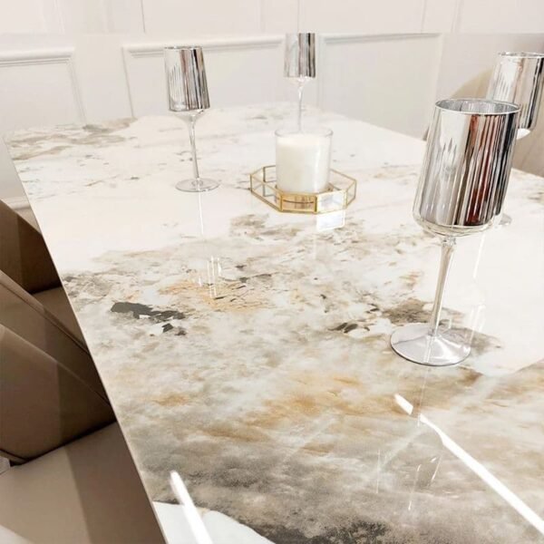 Lucia 1.8m Dining Table with Gold Sintered Stone Top With Chairs - Image 3