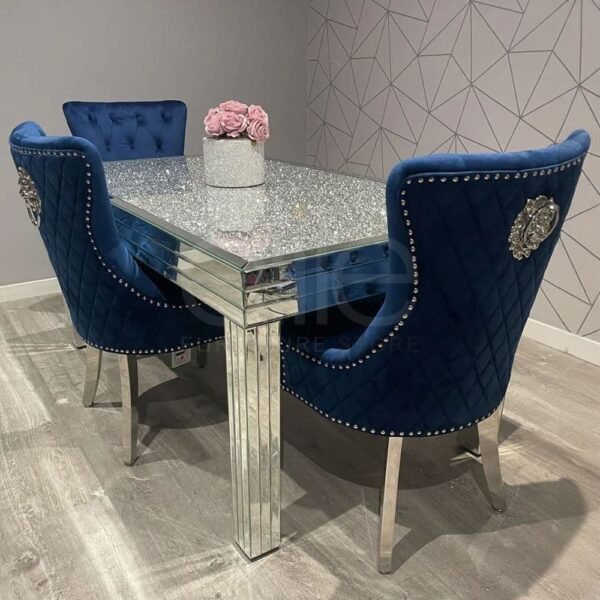 Luxury Diamond Crush Dining Table With 4 Chairs
