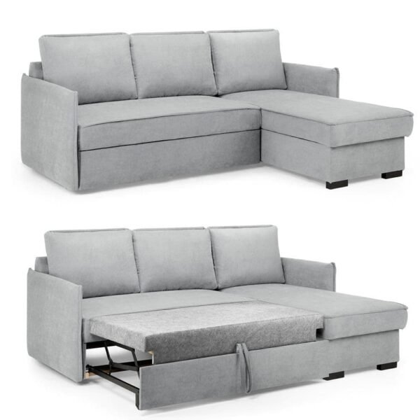 Mielle Grey Corner Sofa Bed