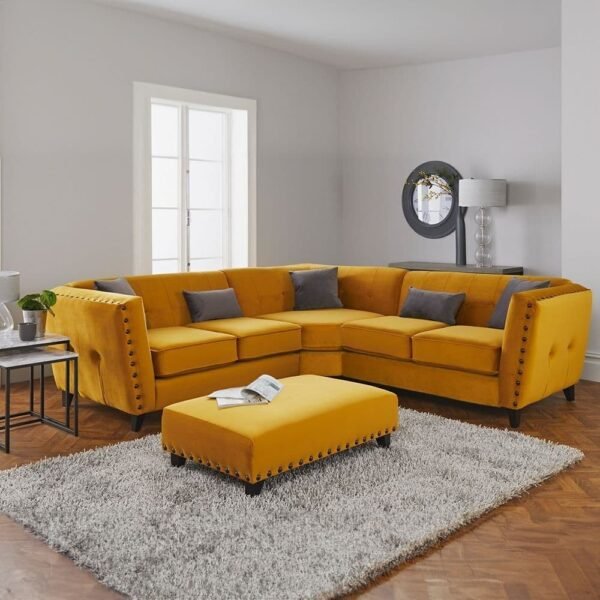 Nestle Nook Buttoned Low Back Elegant 2 Corner 2 Sofa