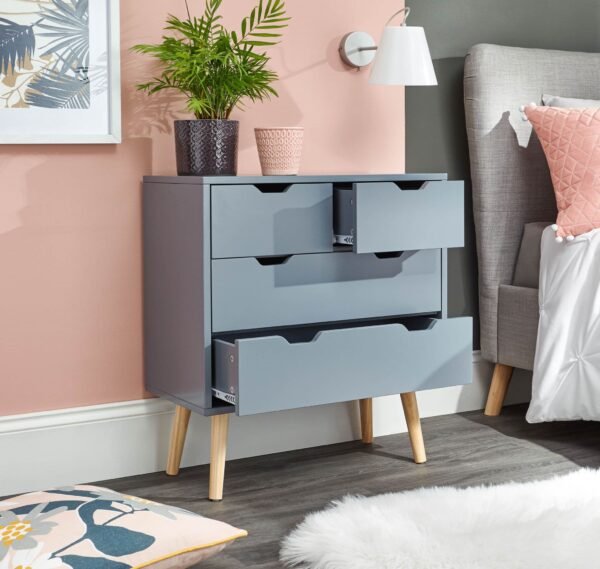 Nyborg 2+2 Drawer Chest Dark Grey - Image 2