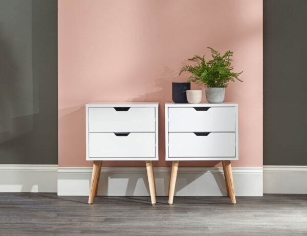 Nyborg Pair Of 2 Drawer Bedsides White