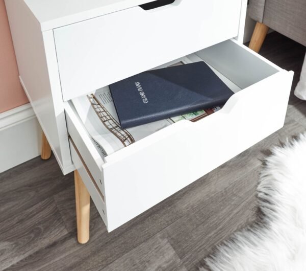 Nyborg Pair Of 2 Drawer Bedsides White - Image 3