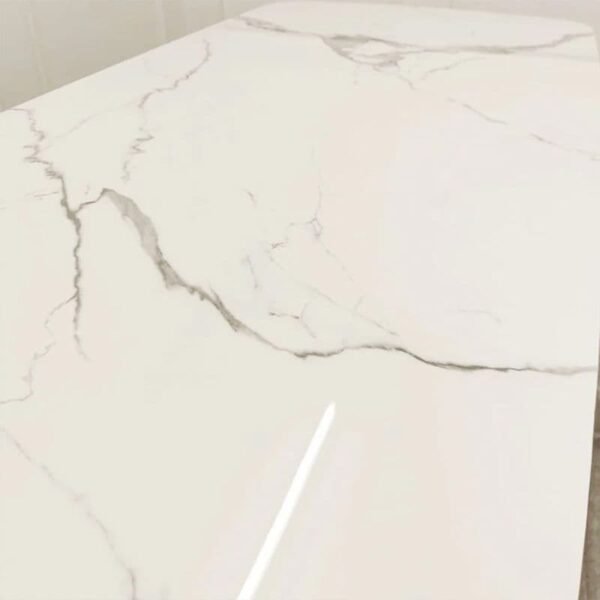 Oreo Gold 1.8m Dining Table with White Sintered Stone Top - Image 3