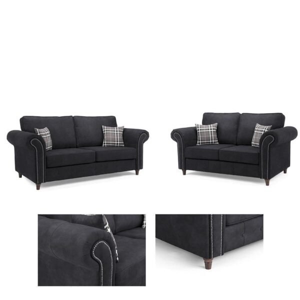 Oscar Charcoal 3+2 Sofa Couch