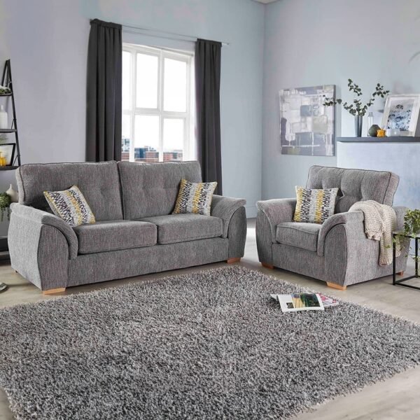 Plush Paradise Couch 3+1 Tetris Grey Sofa