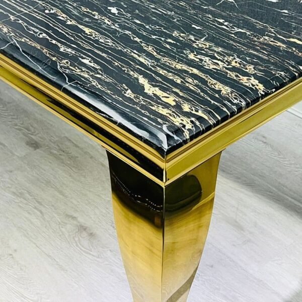 Rex Black & Gold Dining Table and Chairs - Image 2