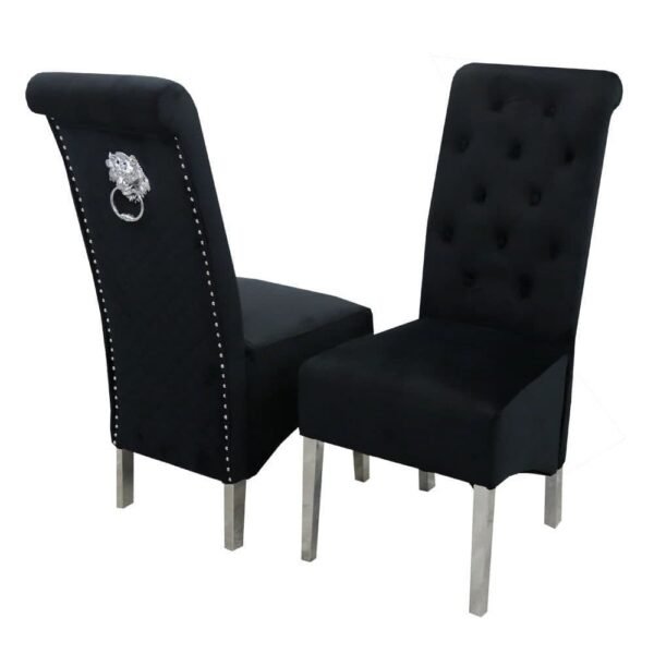 Set of 2 Powell Black Chrome Dining Chair