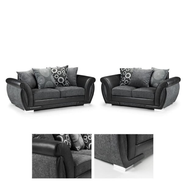 Shangai Large Black Grey 3+2 Sofa Couch