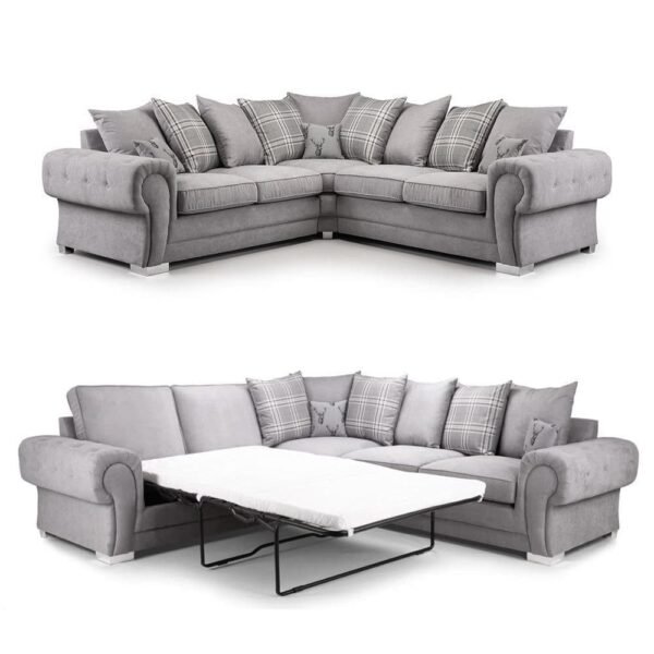Sharon Scatterback 2C2 Grey Large Corner Sofa Bed