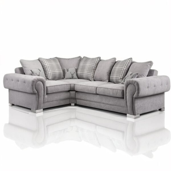 Sharon Scatterback Sofa Grey Left Hand Facing Corner Couch
