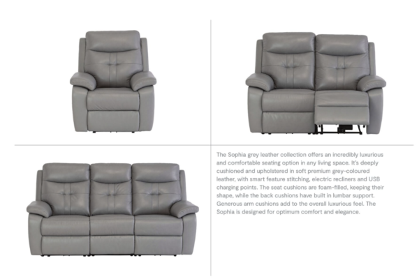 Sophia Leather Real Power Recliner - Image 4
